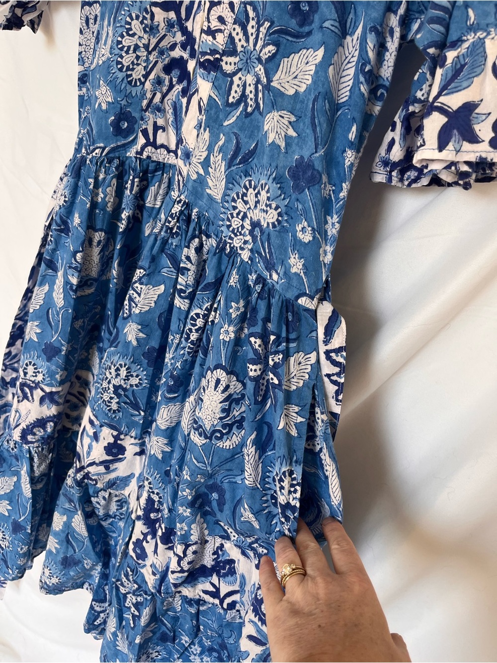 Indian Block Print Button-Front Mini Dress by Mod’s Mahal - Picture 6 of 11